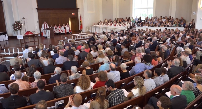 One of the two consecration services held at The Falls Church Anglican's new sanctuary in Falls Church, Virginia on Sunday, Sept. 8, 2019.