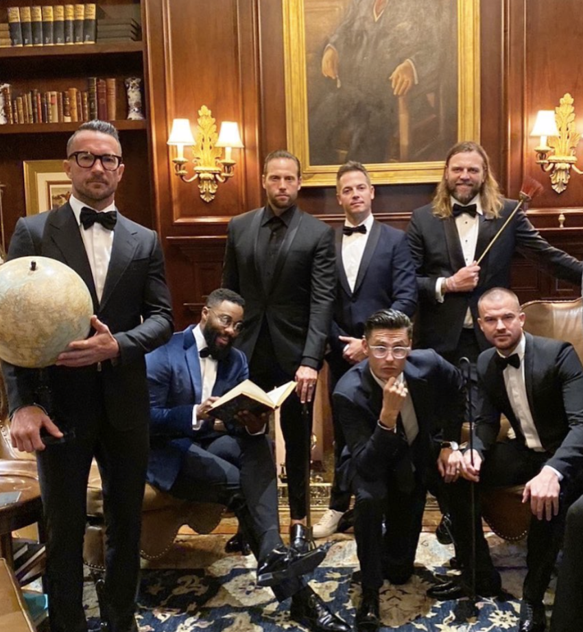 Photo of pastors and guests from Justin and Hailey Biebers wedding, seen in the photo are Carl Lentz, Jason Kennedy, Chad Veach, Joel Houston and Rich Wilkerson Jr, South Carolina, September 30, 2019.