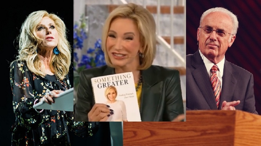 Beth Moore (L), Paula White (C) and John MacArthur (R).