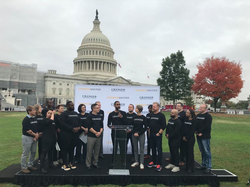 Pulse nightclub shooting survivor Angel Colon speaks at a joint press conference outside the U.S. Capitol with the CHANGED movement and Church United on October 30, 2019.