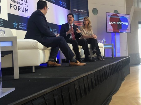Russell Moore (M) speaks during the National Immigration Forum's