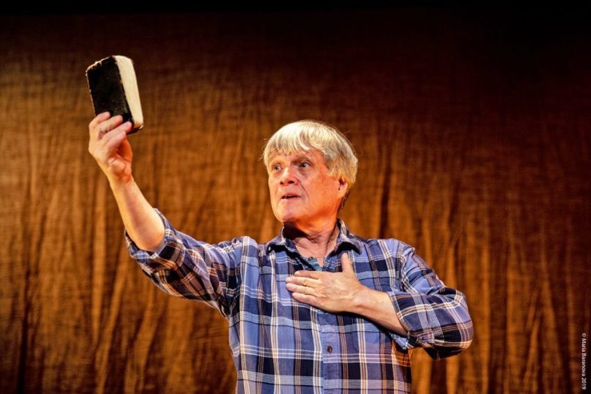 Ken Jennings performs a scene from "The Gospel of John" at The Sheen Center in New York City, New York, December 2019. 