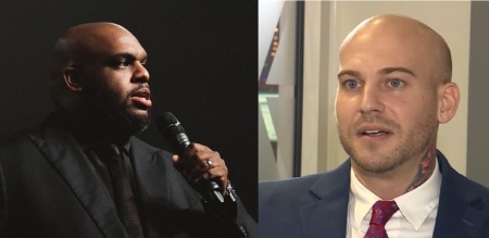 Pastor John Gray (L), Jacob Johnson (R).