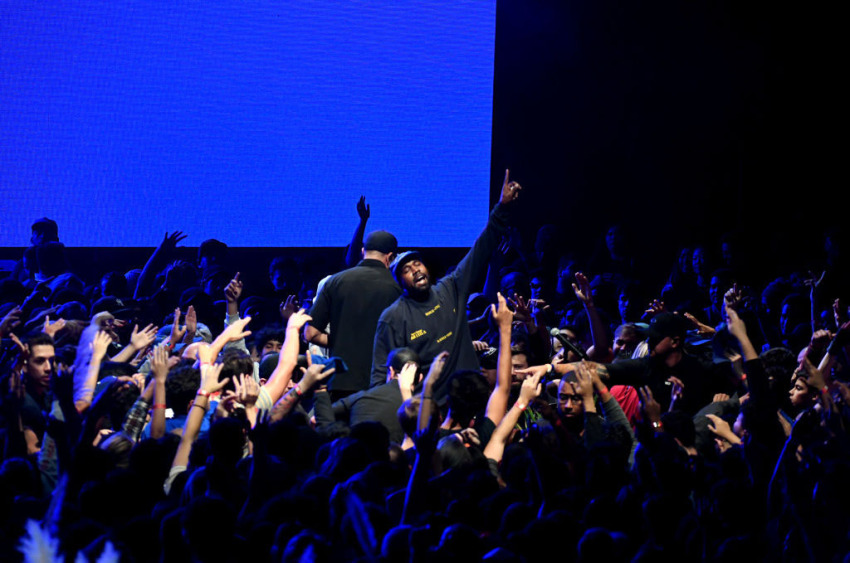 Kanye West performs onstage during his "Jesus Is King" album and film experience at The Forum on October 23, 2019 in Inglewood, California. 
