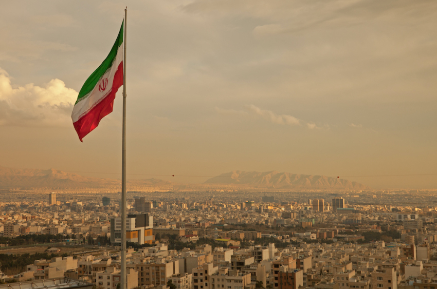 Iran flag in Tehran