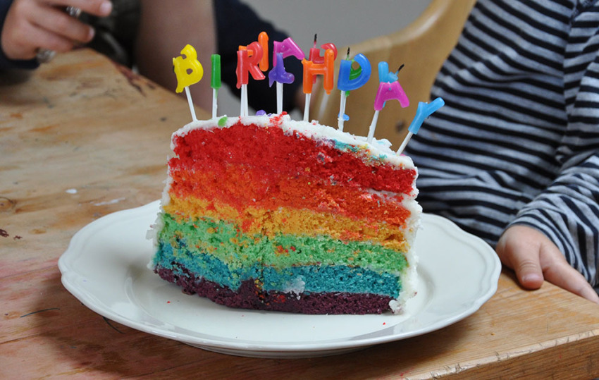 Rainbow birthday cake