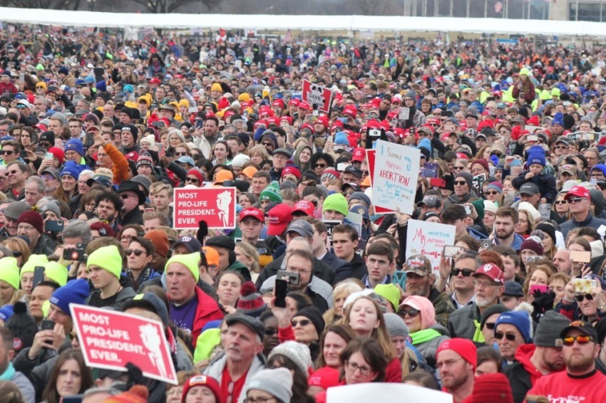 Thousands of pro-life demonstrators attend the 2020 National March for Life in Washington, D.C. on Jan. 24, 2020.