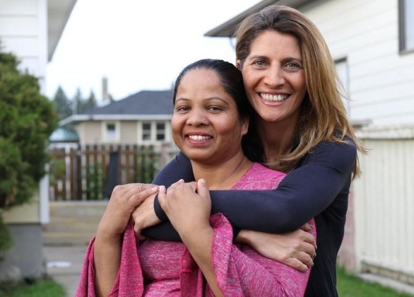 Asia Bibi and French journalist Anne-Isabelle Tollet seen in this undated photo.