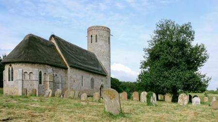 St. Margaret’s Church is Norfolk, England, is one of the finest examples of medieval round tower churches.