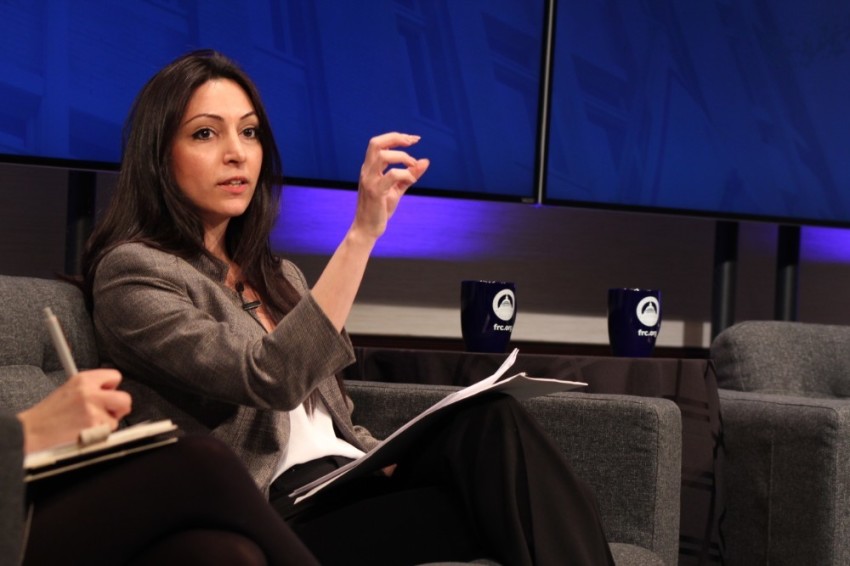 Dabrina Bet Tamraz speaks at a Family Research Council panel discussion on religious freedom in Iran on Feb. 5, 2020 in Washington, D.C.