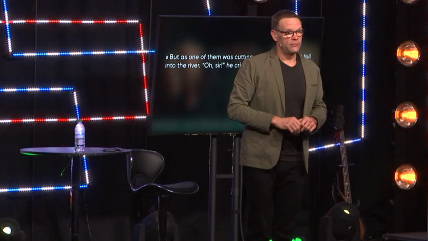 Perry Noble preaches at Second Chance Church in Anderson, S.C., on Feb. 9, 2020.