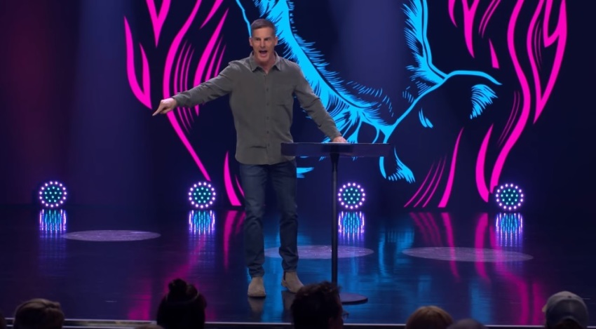 Life.Church Pastor Craig Groeschel preaching a sermon on "dangerous prayers" on Sunday, Feb. 23, 2020.