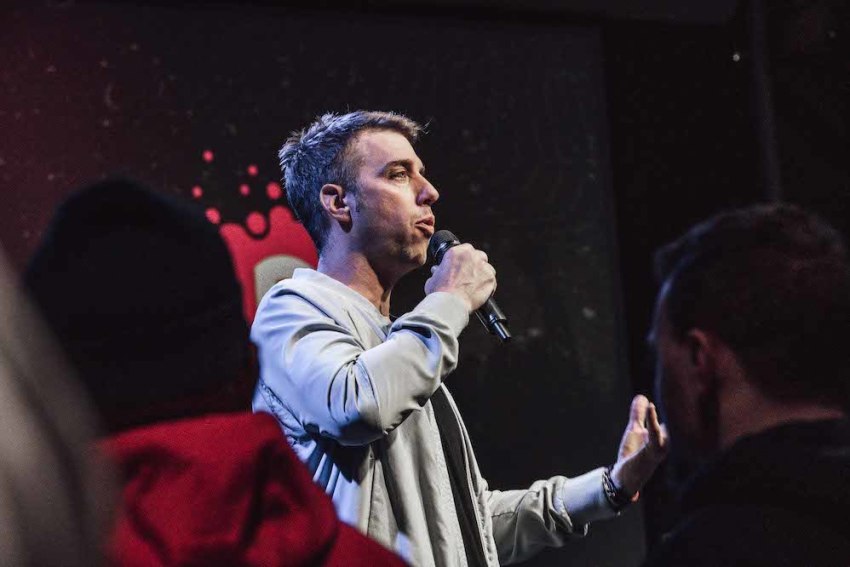 Jonathan Stockstill speaks at the Deeper Worship Intensive in Orlando, Florida, on Feb. 27, 2020.