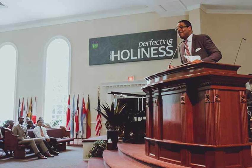 Pastor Kenny Baldwin of Crossroads Baptist Church in Fairfax County