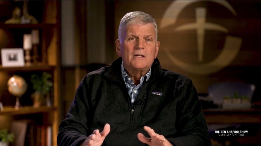 Franklin Graham in conversation with commentator Ben Shapiro for "Sunday Special" at The Daily Wire.