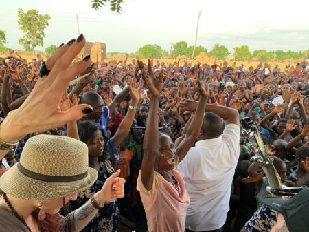 Displaced Christians in Nigeria participate in a revival event organized by Ignition633 in a displacement camp in the Benue state of Nigeria in April 2019.