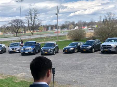 Central Bible Baptist Church in Massena, New York, holds a drive-in church service on May 3, 2020.