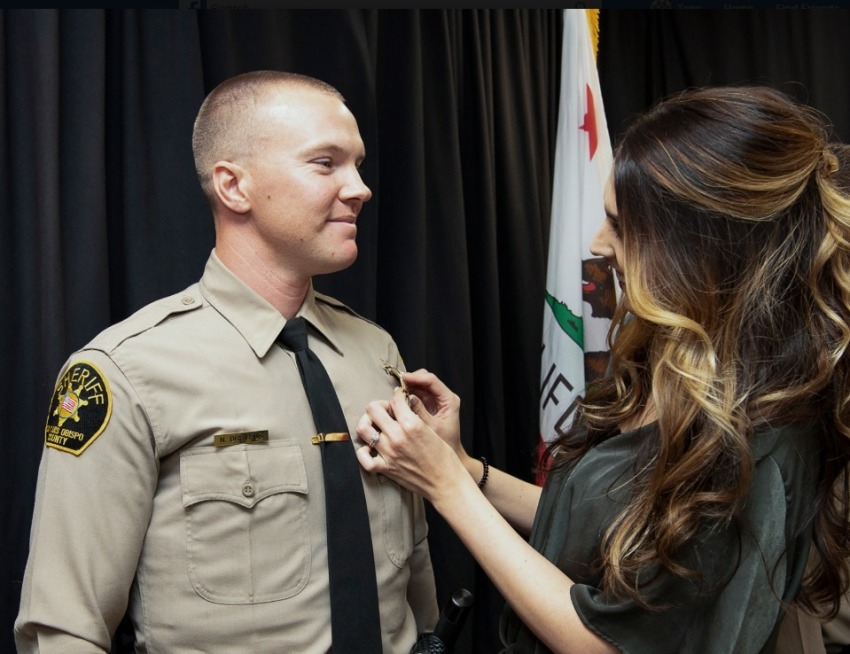 San Luis Obispo County Deputy Nicholas Dreyfus smiles at his pinning ceremony on May 29, 2019. Dreyfus was shot and wounded when responding to a call in Paso Robles on June 10, 2020.