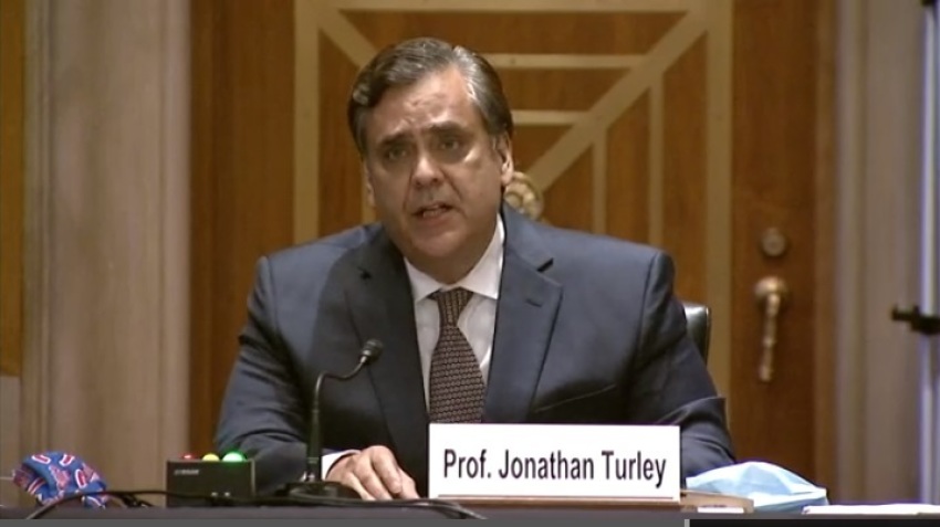 Jonathan Turley, a constitutional law professor at George Washington University in Washington D.C., speaks during a U.S. Senate Judiciary subcommittee hearing in on Aug. 4, 2020.