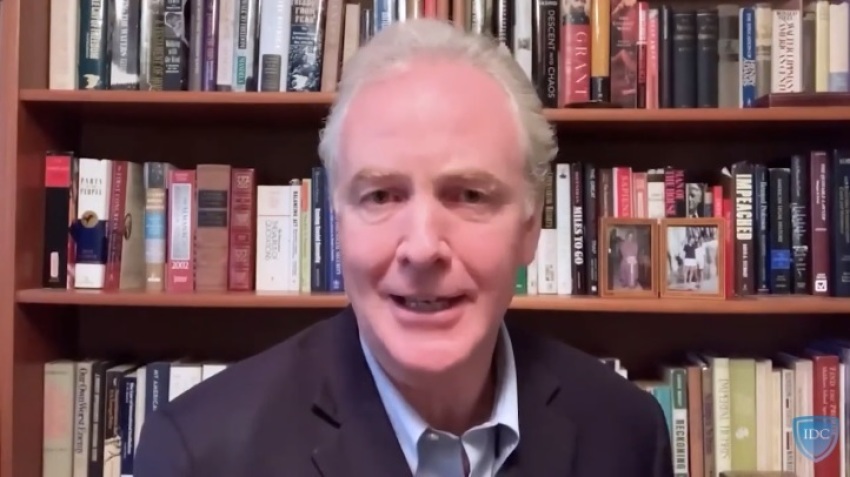 Sen. Chris Van Hollen, D-Md., speaks at the In Defense of Christians digital summit on Sept. 23, 2020.