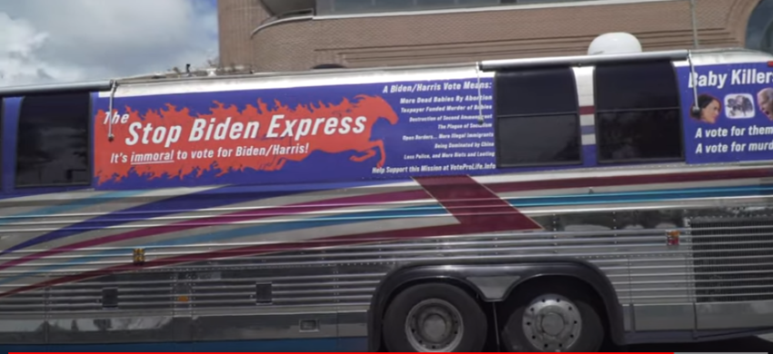 The "Stop Biden Express" bus