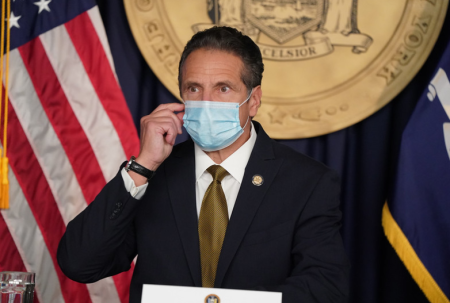 New York Gov. Andrew Cuomo speaking at press conference