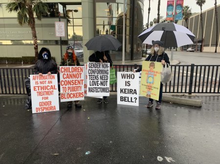 Parents protest transing children