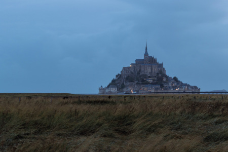 Early morning at Mont-Saint-Michel in Normandy, France.