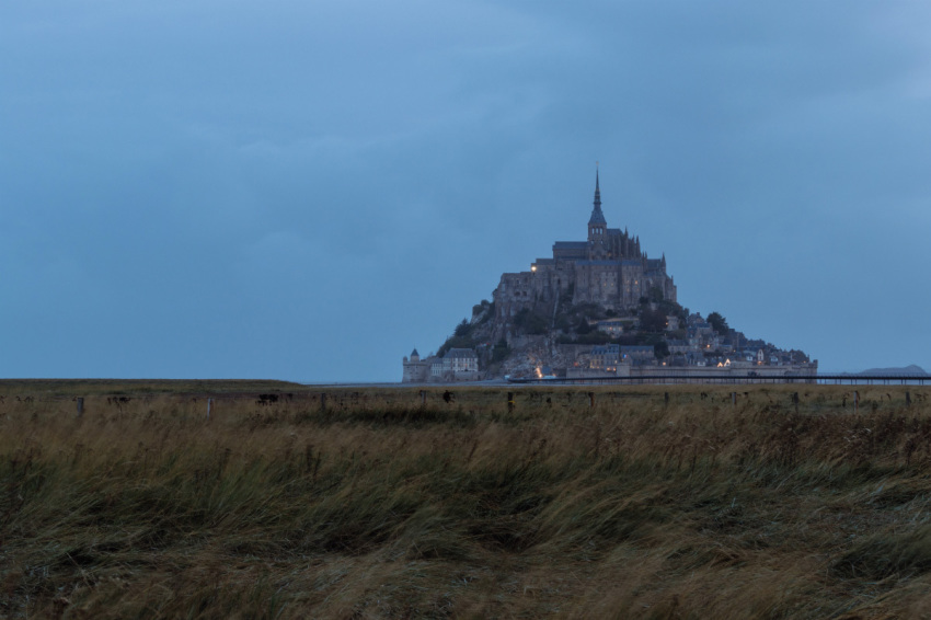 Early morning at Mont-Saint-Michel in Normandy, France.
