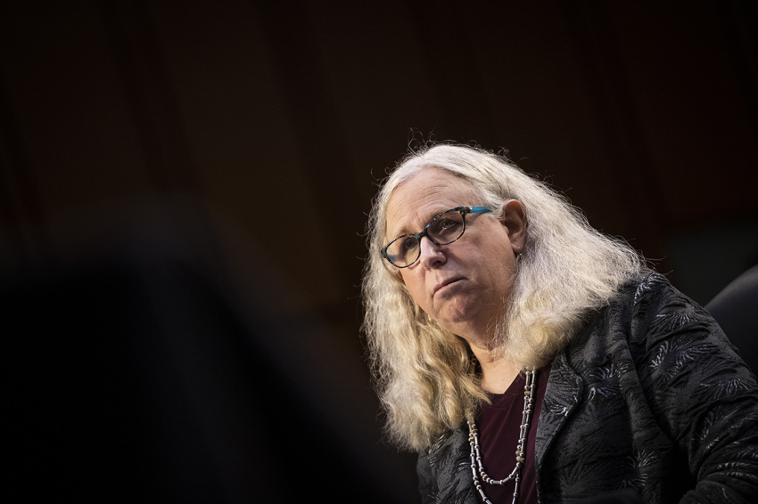 Rachel Levine, a trans-identified nominee for Assistant Secretary in the Department of Health and Human Services, testifies at his confirmation hearing before the Senate Health, Education, Labor, and Pensions Committee on February 25, 2021, on Capitol Hill in Washington, D.C. Levine previously served as Secretary of the Pennsylvania Department of Health.