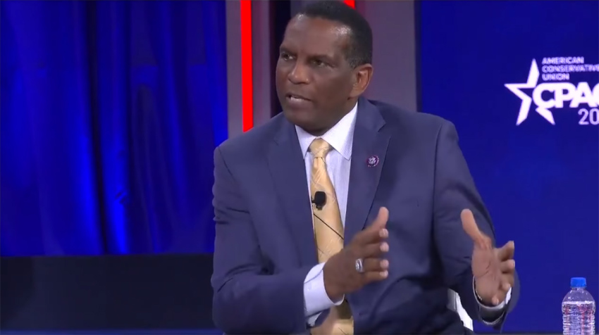 Rep. Burgess Owens, R-Utah, speaks at the annual Conservative Political Action Conference in Orlando, Florida, on Feb. 27, 2021.