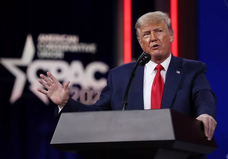 Former U.S. President Donald Trump addresses the Conservative Political Action Conference held in the Hyatt Regency on February 28, 2021, in Orlando, Florida. | Getty Images/Joe Raedle