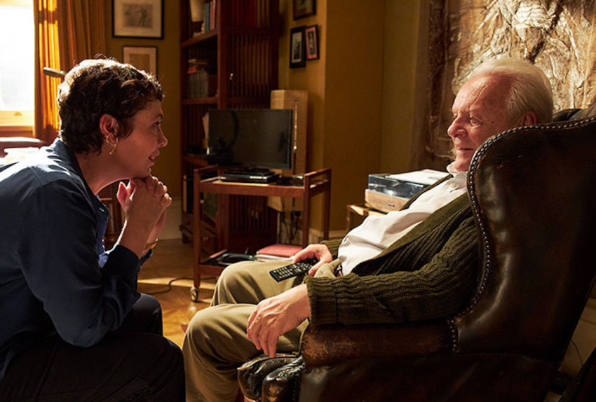 Scene from "The Father" starring Anthony Hopkins and Olivia Colman, 2021