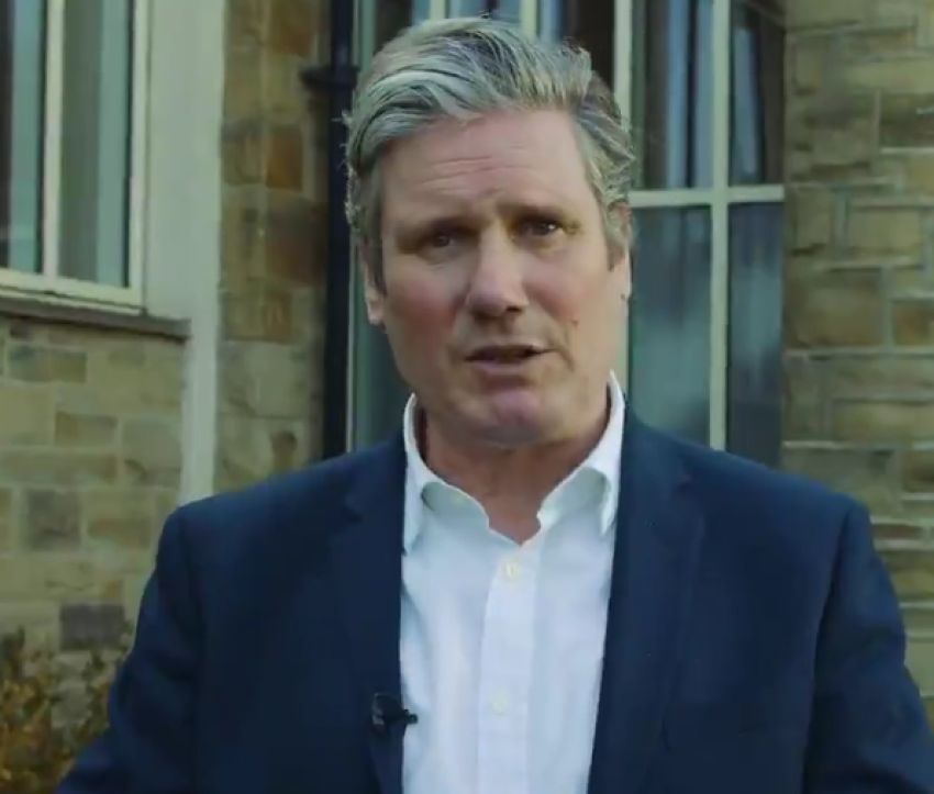 Keir Starmer, the leader of the United Kingdom's Labour Party, delivers an Easter message on his Twitter account on April 2, 2021.