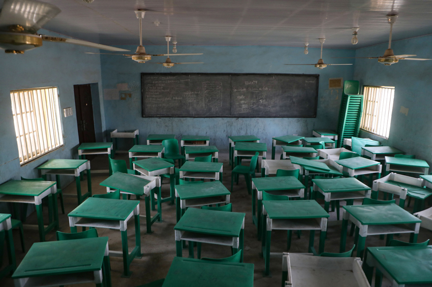 This photograph shows a deserted classroom at the Government Girls Secondary School, the day after the abduction of over 300 schoolgirls by gunmen in Jangebe, a village in Zamfara State, northwest of Nigeria on February 27, 2021. More than 300 schoolgirls were snatched from dormitories by gunmen in the middle of the night in northwestern Zamfara state on February 26, in the third known mass kidnapping of students since December.