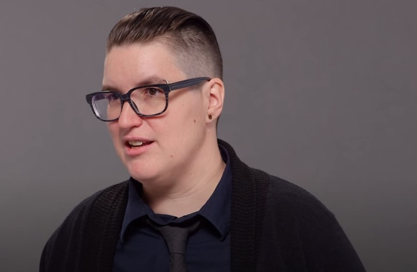 The Rev. Megan Rohrer, the first openly trans-identified bishop in the Evangelical Lutheran Church in America, seen in an interview with Cosmopolitan magazine in 2018.
