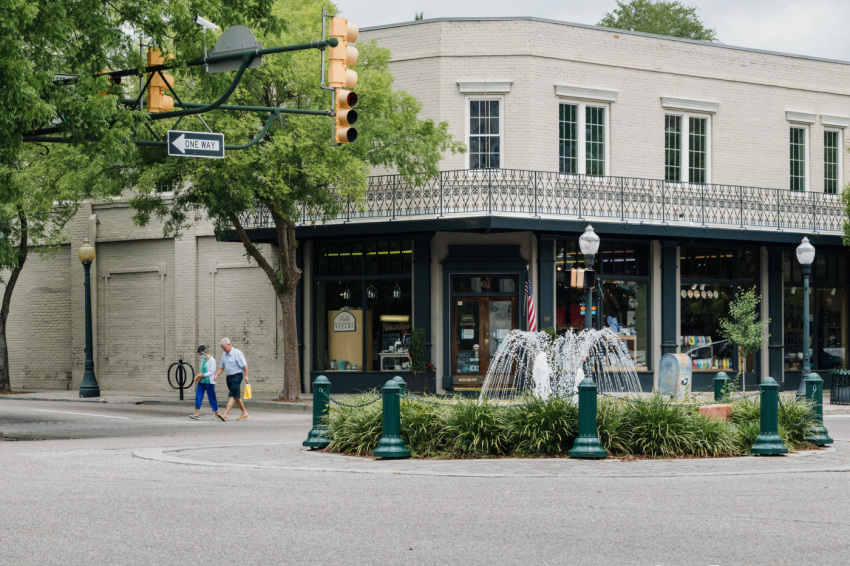 Laurens Street serves as main street in Aiken, South Carolina, a past recipient of the All-America City award.