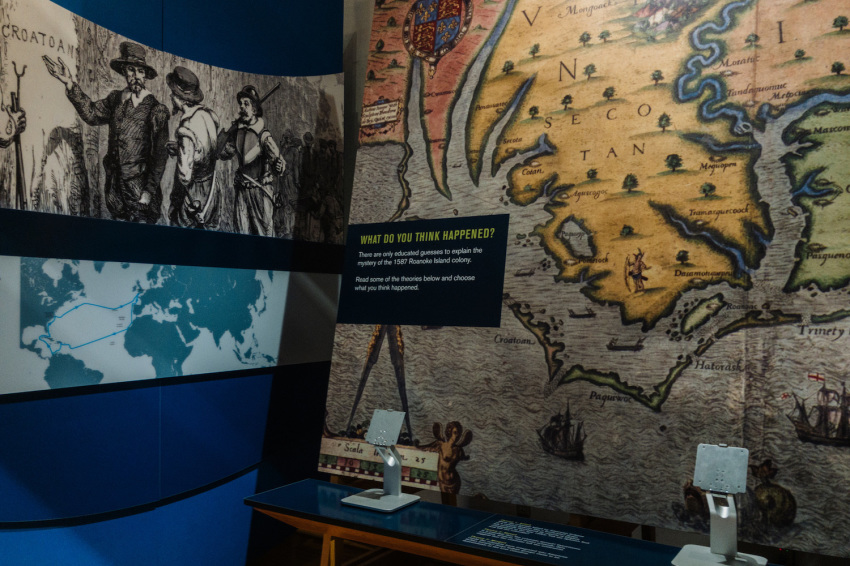 Inside the Adventure Museum at Roanoke Island Festival Park in Manteo, North Carolina.
