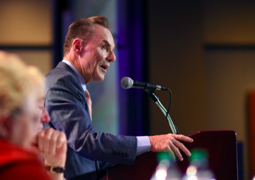Ronnie Floyd, president and CEO of the SBC Executive Committee, speaks on various disputed motions during the June 14, 2021, Executive Committee meeting at the Music City Center in Nashville, Tenn.