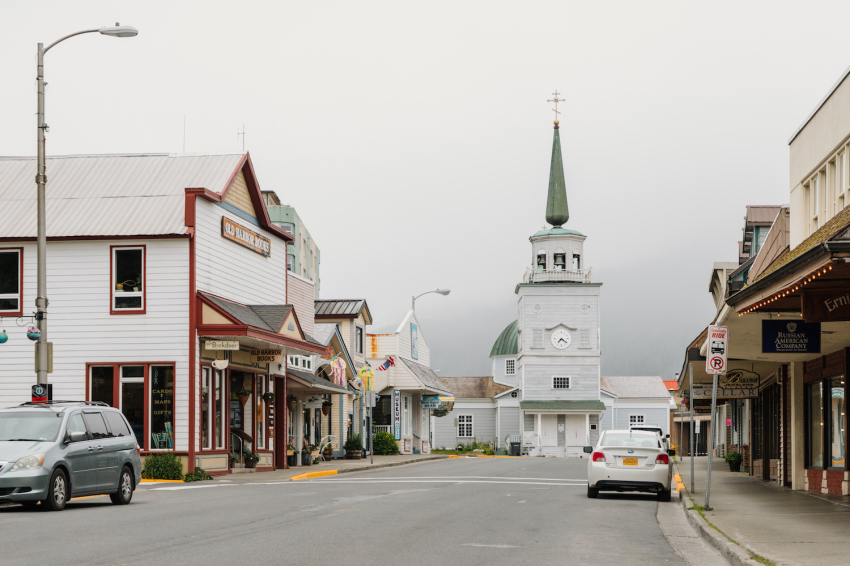 The Orthodox Cathedral of St. Michael the Archangel was rebuilt after a fire in 1967 destroyed the original cathedral built during the Russian colonial era.