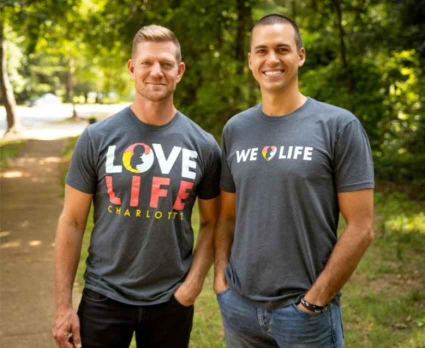 David Benham, president of Cities4Life, and Justin Reeder, founder of Love Life Greensboro, North Carolina.