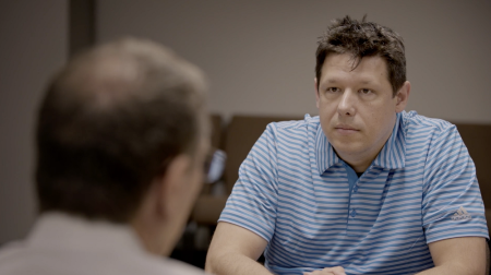 Filmmaker Elijah Stephens interviews a board-certified radiologist in the documentary "Send Proof."