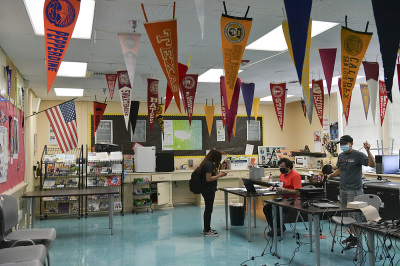 High school, classroom, California