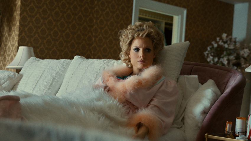 "The Eyes of Tammy Faye" stars Jessica Chastain as Tammy Faye Bakker.