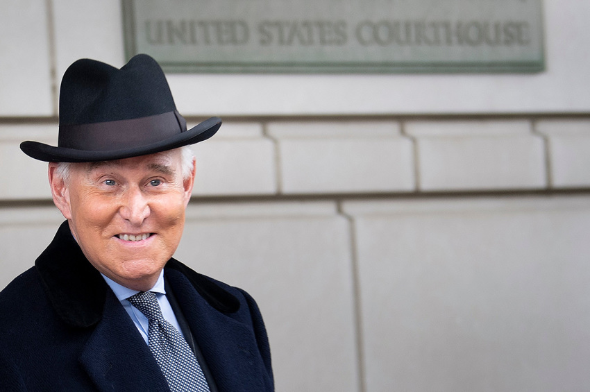 Roger Stone leaves Federal Court after a sentencing hearing February 20, 2020, in Washington, D.C.