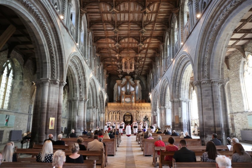 A general view of St. David’s Cathedral in St Davids, Wales.