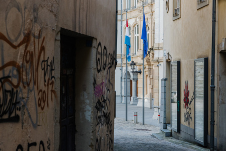 The streets of Luxembourg City, Luxembourg’s capital.