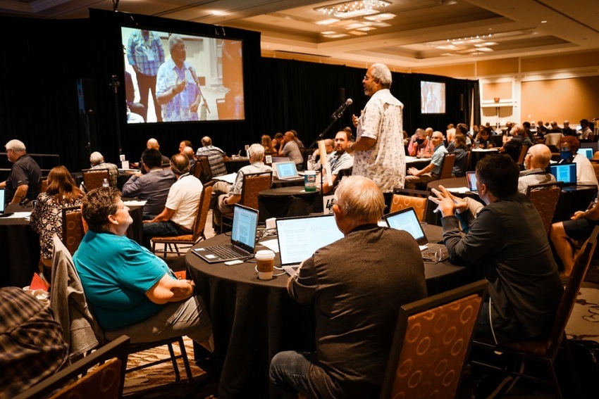 The Reformed Church in America General Synod discusses a plan to restructure the denomination in response to an ongoing debate over homosexuality and scripture interpretation in October of 2021.
