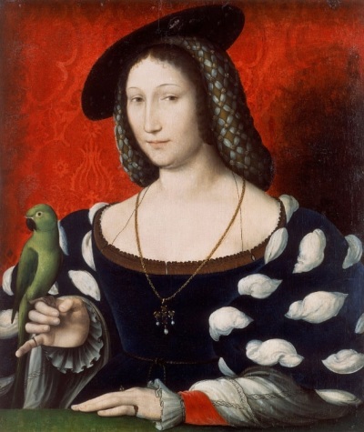 Marguerite de Navarre (1492-1549), a French royal family member known for being a poet, playwright, diplomat, royal advisor, and supporter of the Protestant Reformation.