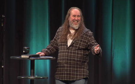 Pastor Bruxy Cavey preaches at The Meeting House in the Toronto suburbs in December 2019.
